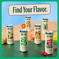 Zevia 12-pack scale and arrangement demonstrating convenient stocking and portion supply