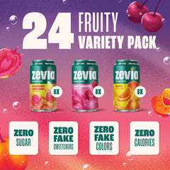 Zevia Cran‑Raspberry can label detail showing clear soda and flavor
