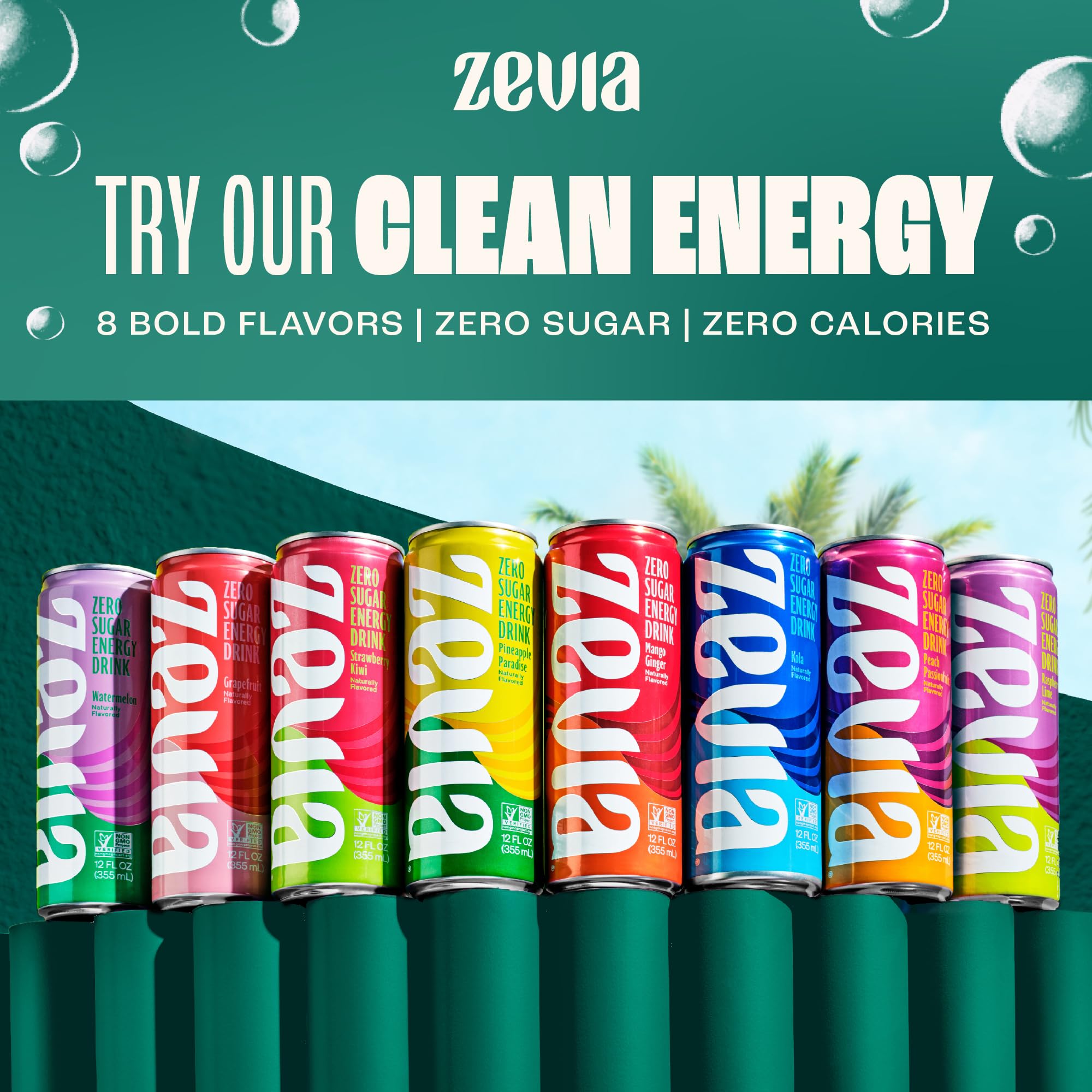 Zevia grape nutrition label close-up showing zero sugar and zero calories information