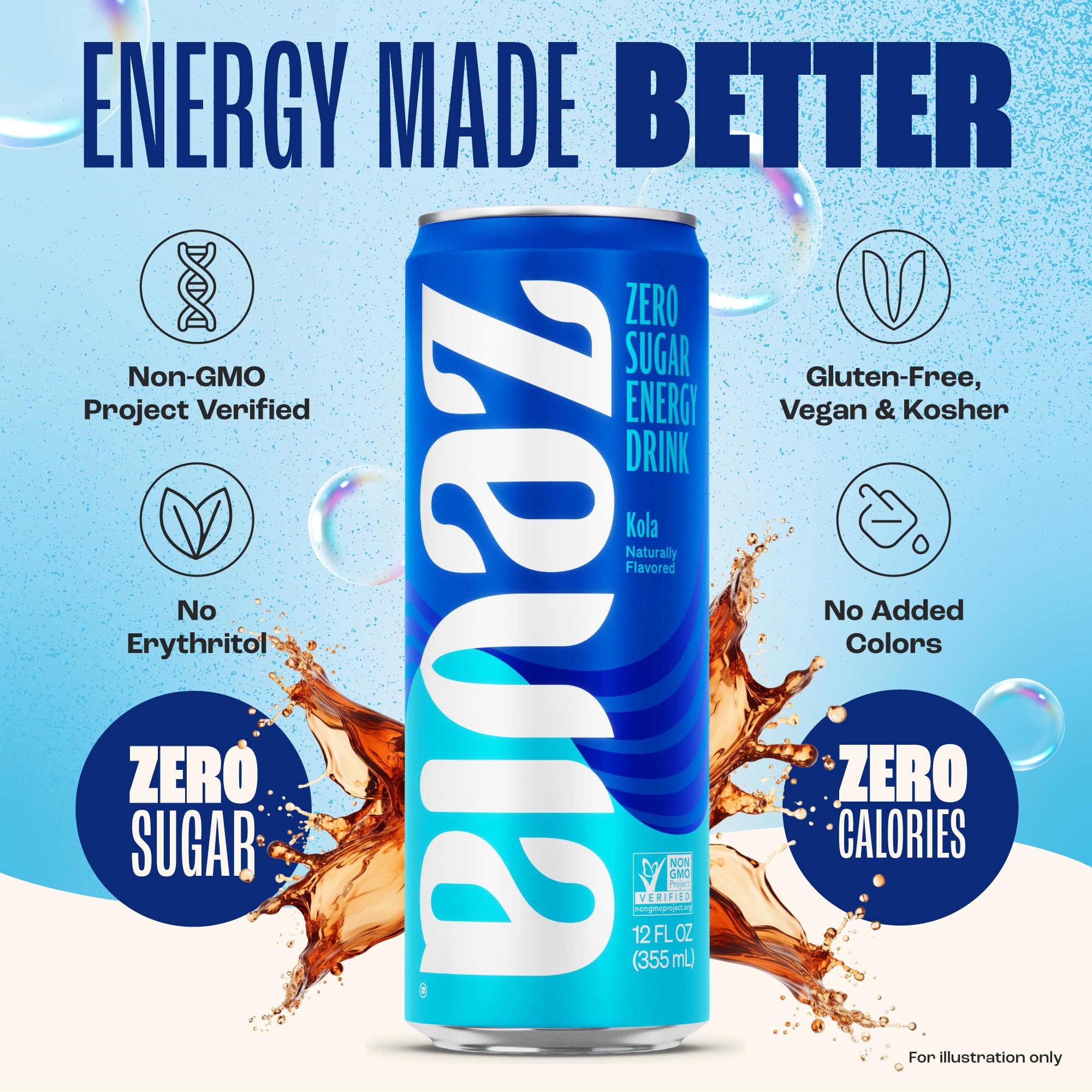 Zevia Kola Energy can in hand for scale and portable energy benefit