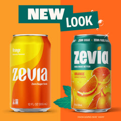 Zevia cans stacked in fridge to show single-serve convenience