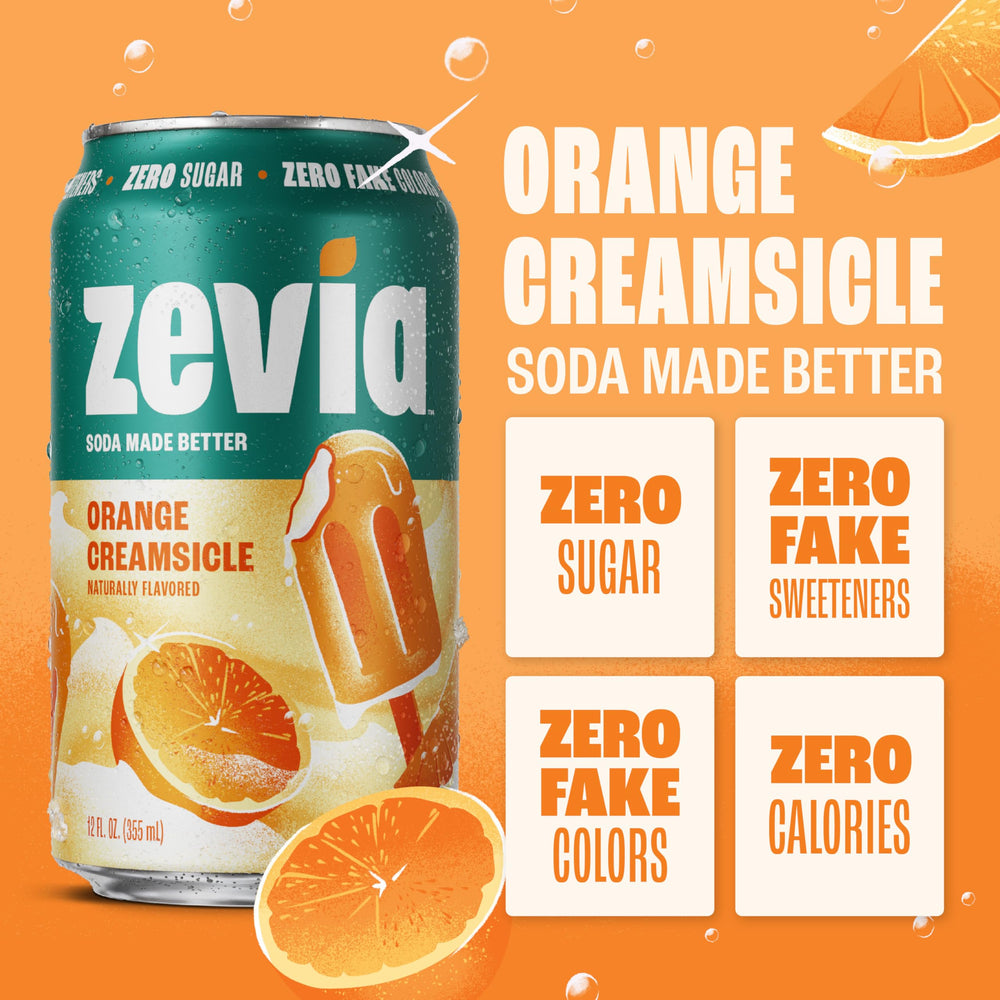 Zevia can side label highlighting ingredients and zero sugar advantage