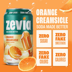 Zevia can side label highlighting ingredients and zero sugar advantage