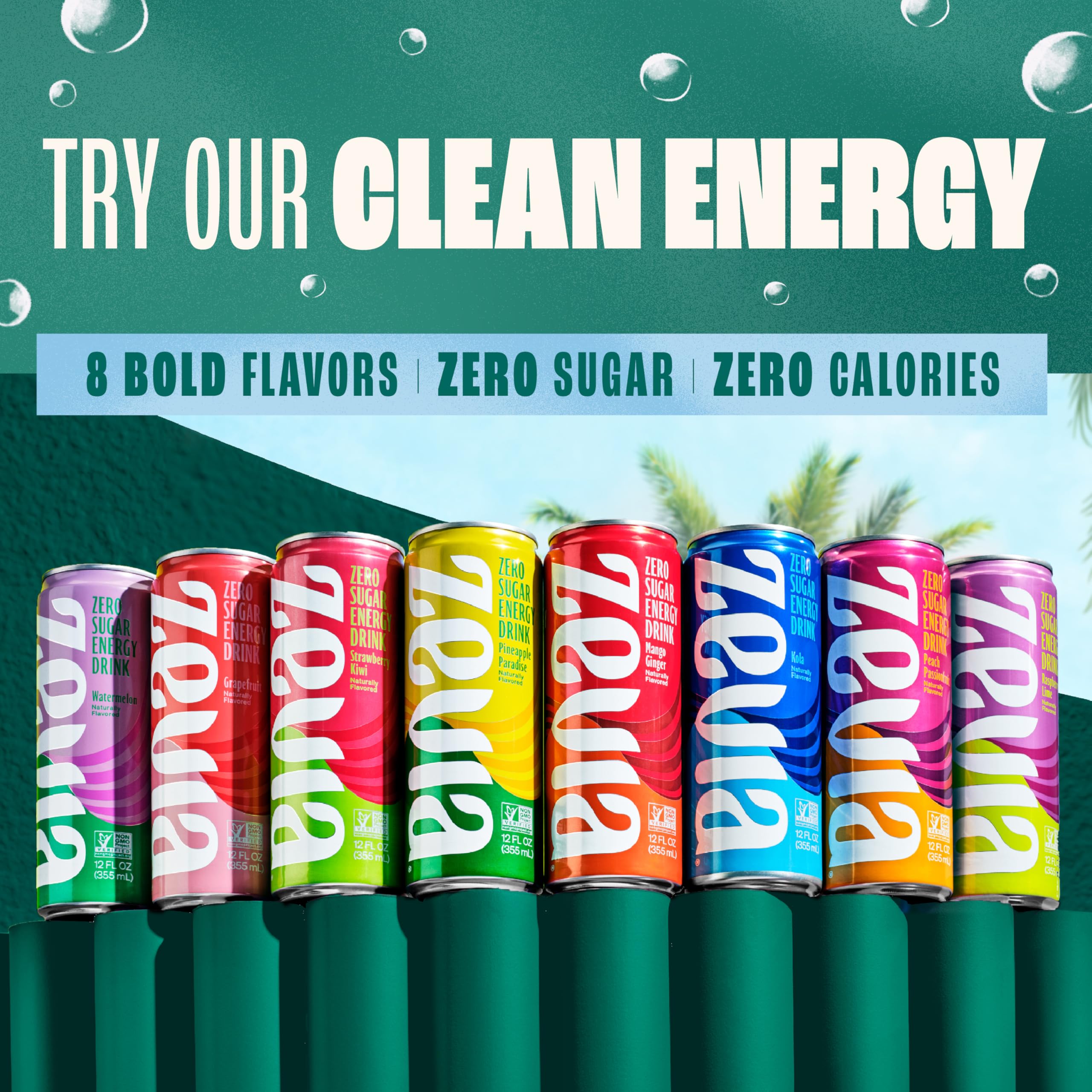 Zevia ingredient display showing stevia and clean-label benefit