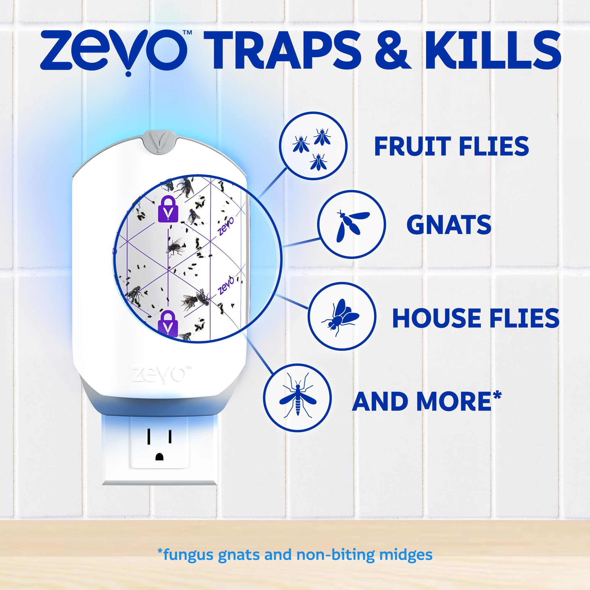 ZEVO next to fruit bowl to show scale and placement near infestation source
