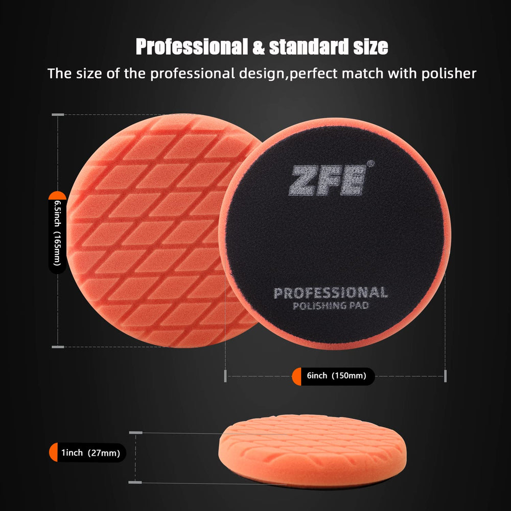 ZFE pads in use polishing a car hood demonstrating efficient cutting and finishing