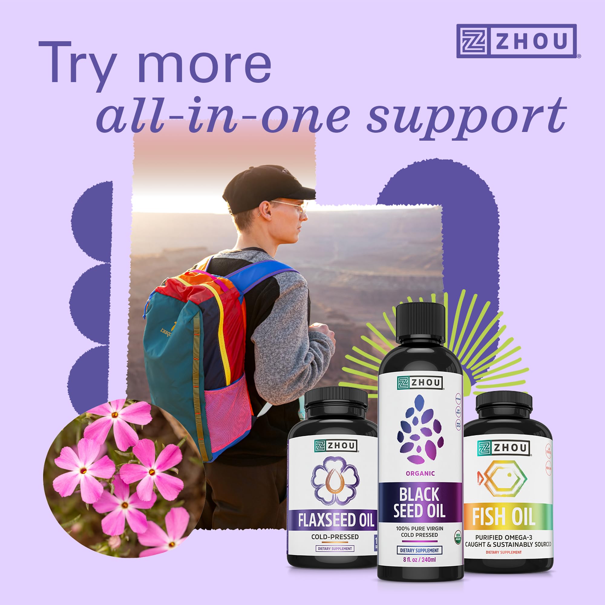 ZHOU black seed oil used in salad dressing suggesting culinary versatility