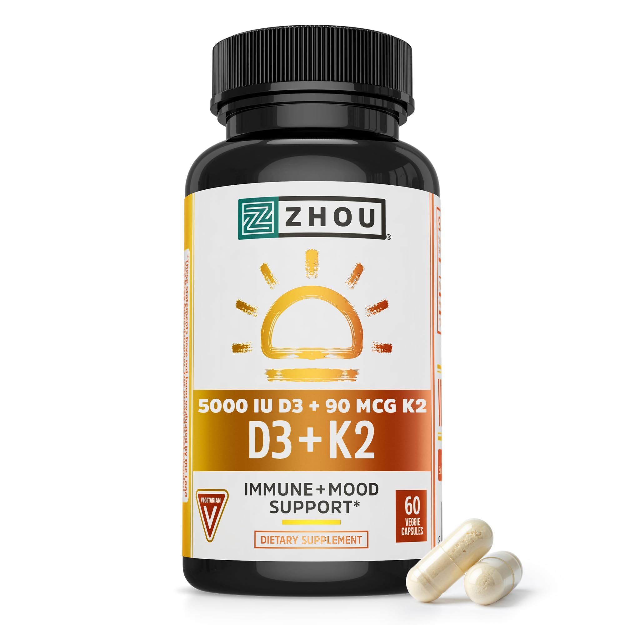 ZHOU front packaging showing supplement bottle and clear label benefit clarity