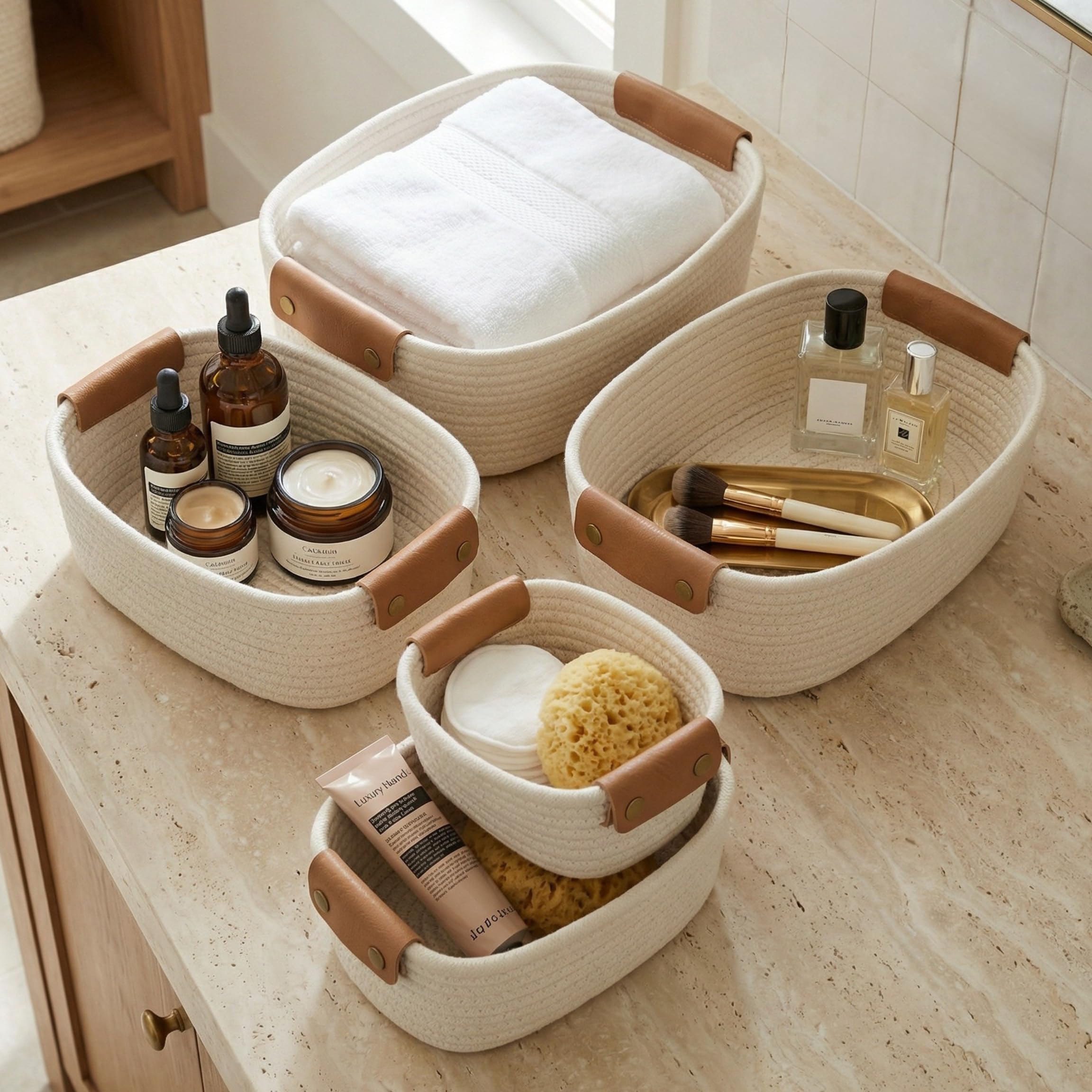 zicoto front view of five basket set showing organized look