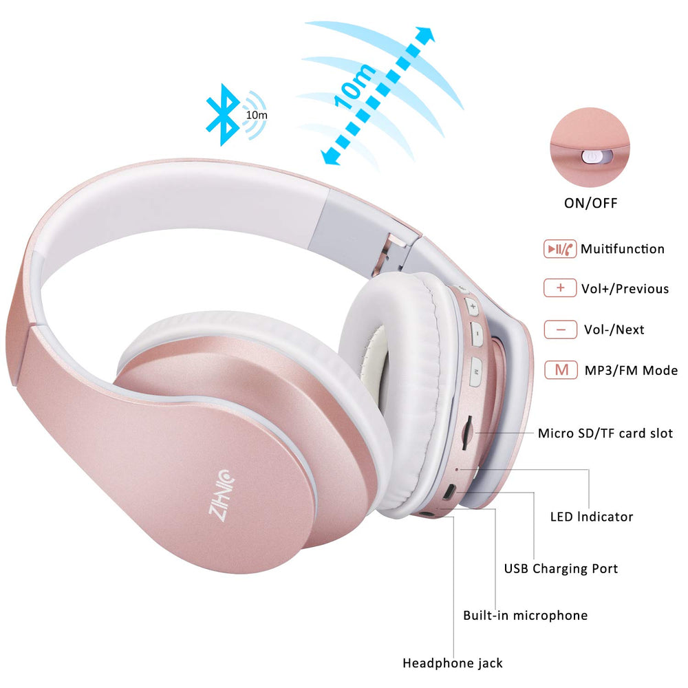 ZIHNIC Micro SD slot and earcup controls showing versatile playback benefit