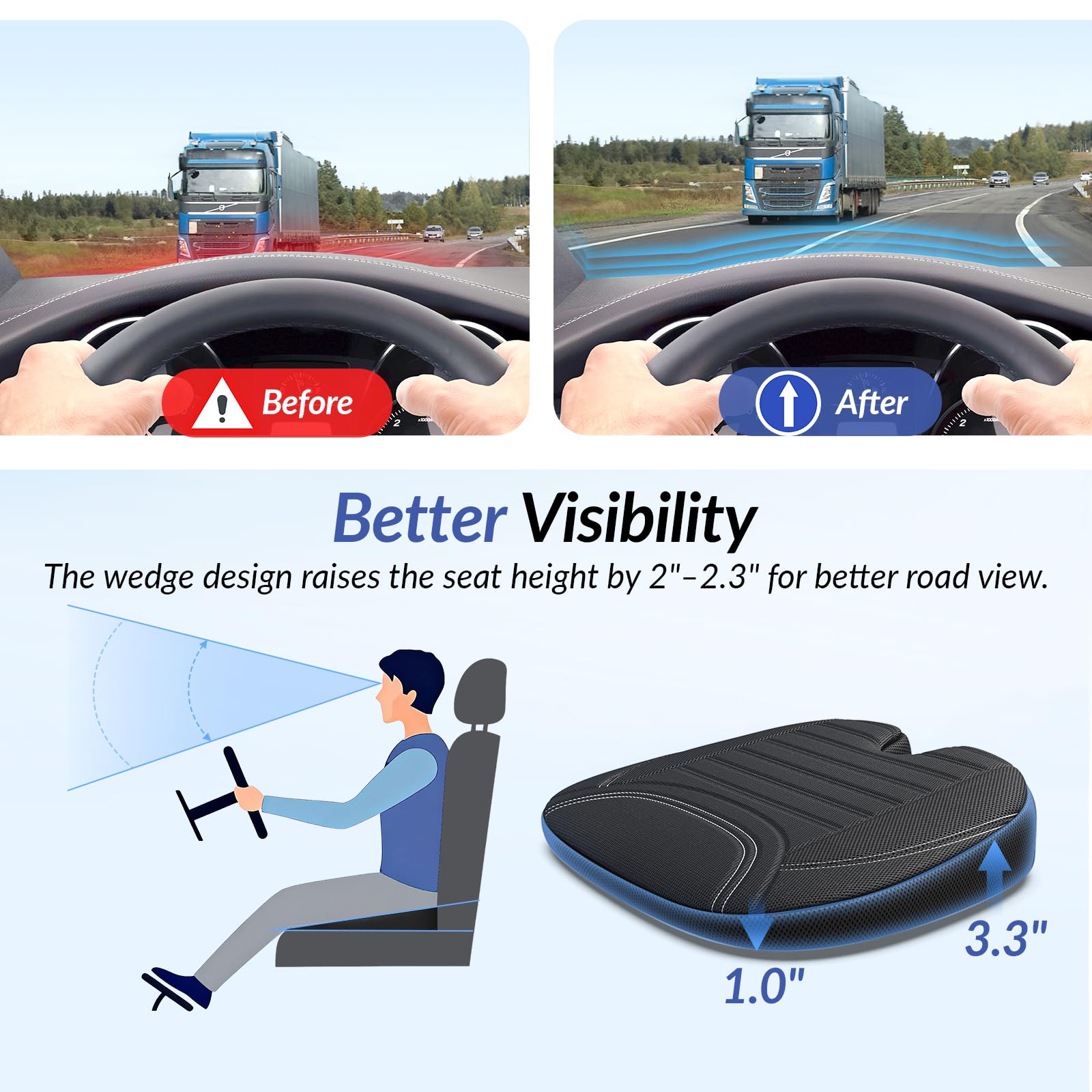 ZIKEE rear U-cut detail relieving tailbone pressure and discomfort