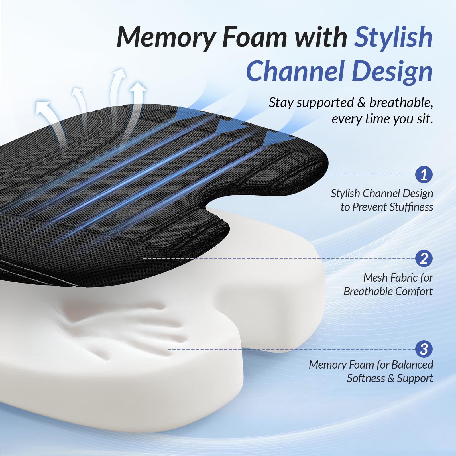ZIKEE cushion on car seat showing scale and vehicle fitment