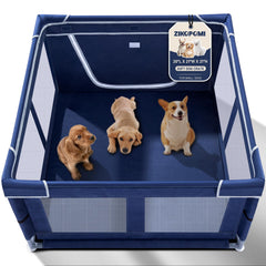 Zikopomi front view of playpen showing secure enclosed area and visibility