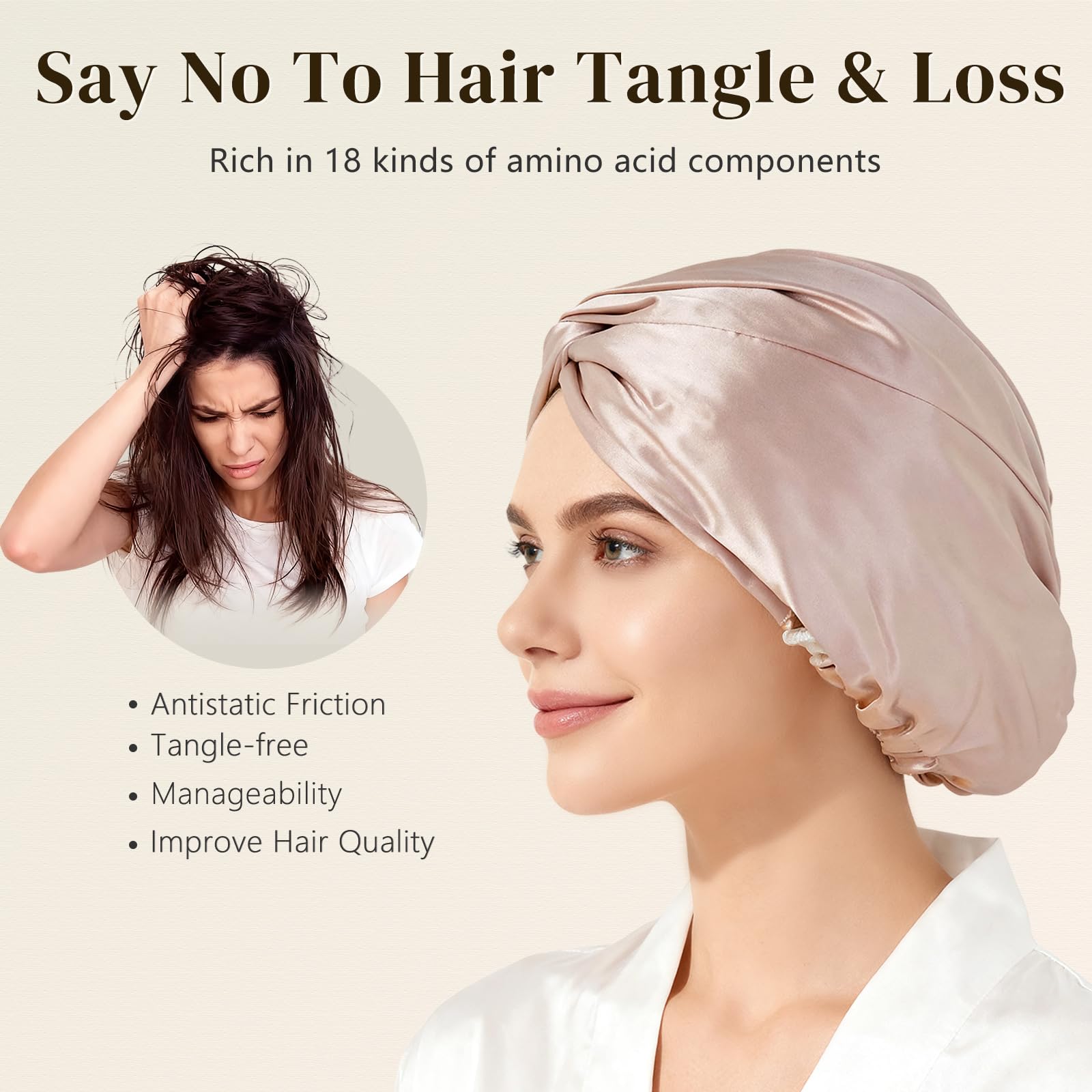 ZIMASILK interior lining smoothness protecting hair and reducing friction