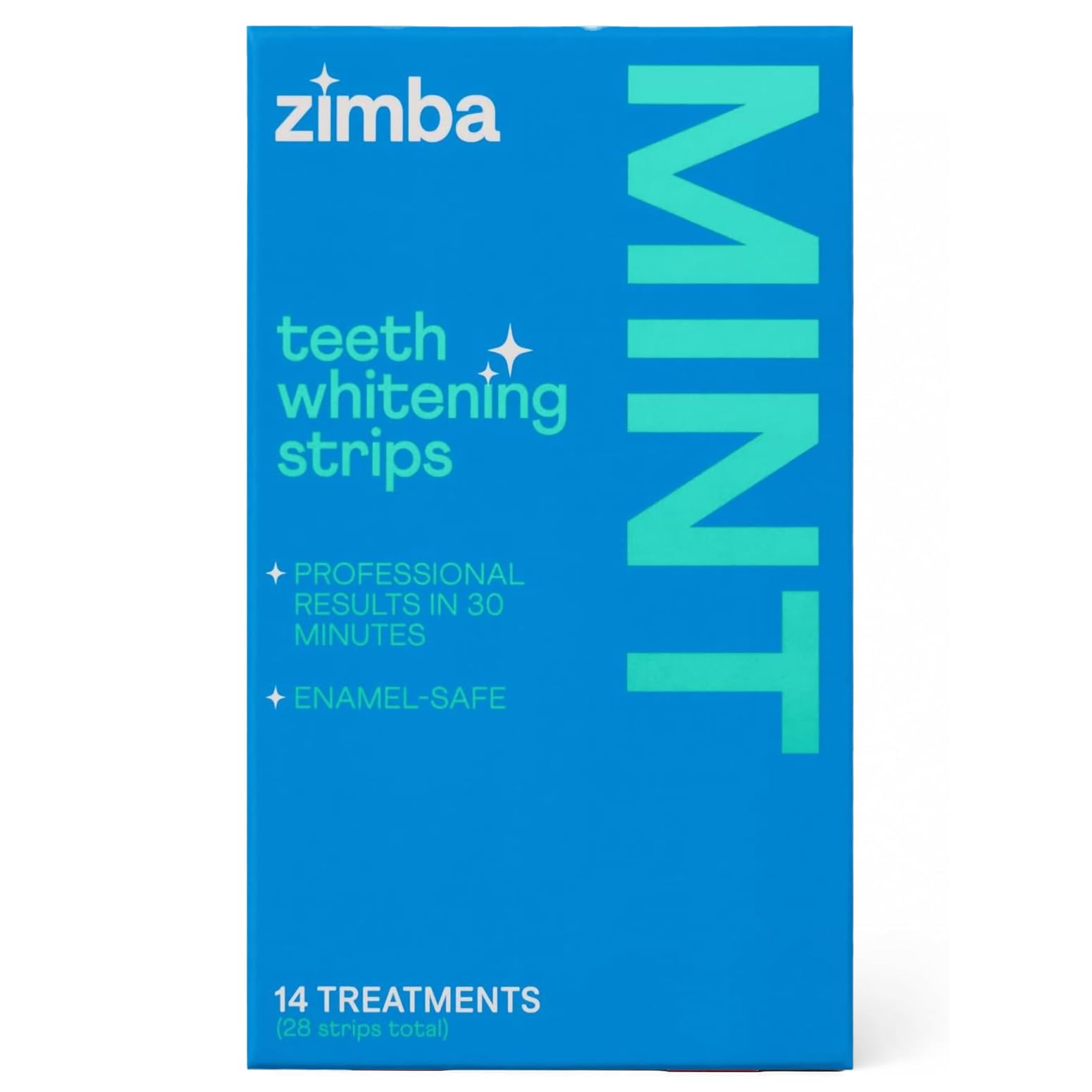 Zimba front packaging mint strips showing product and benefits