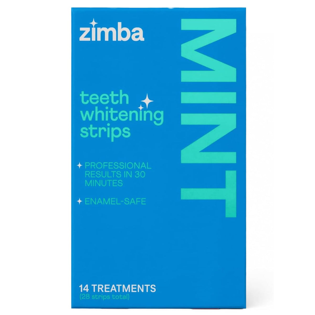 Zimba front packaging mint strips showing product and benefits