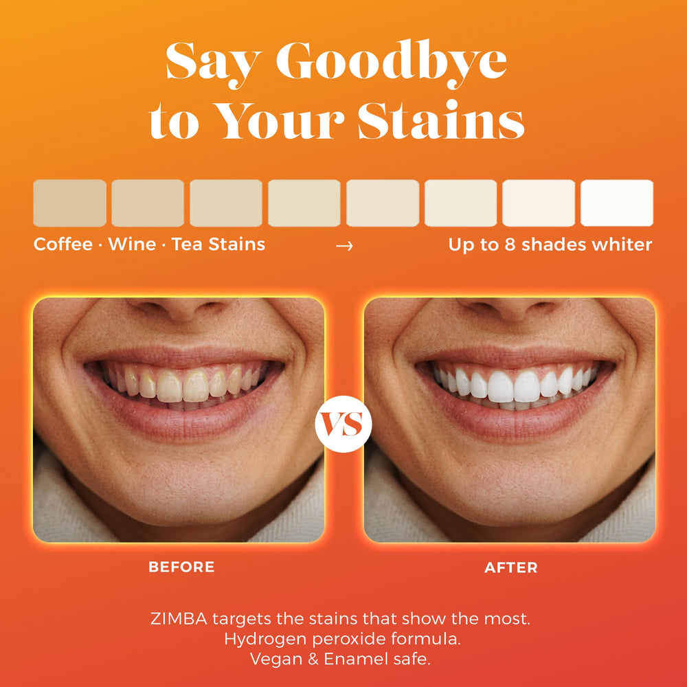 Zimba close-up of strip texture and gel for even whitening
