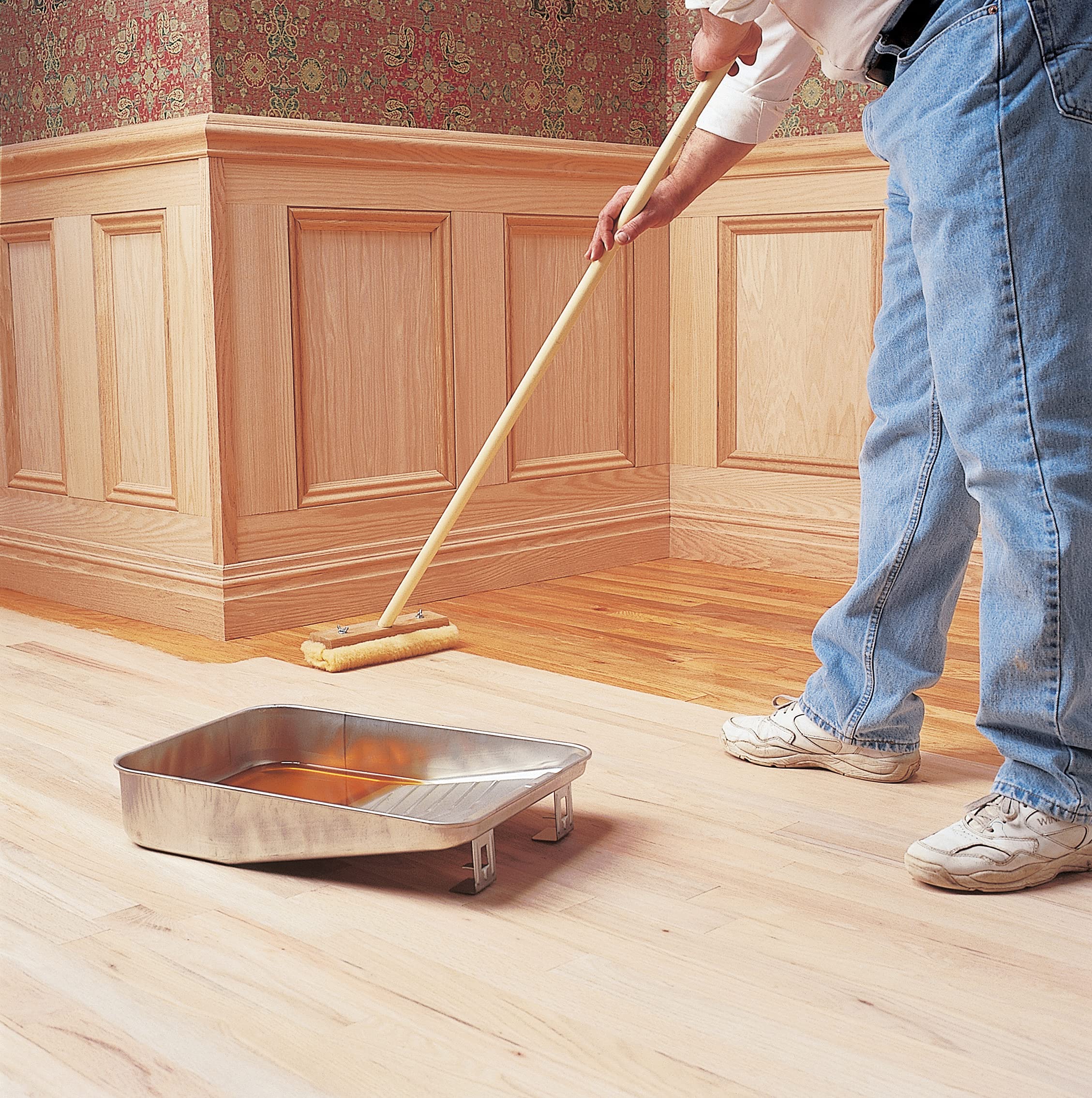 Staircase with Zinsser sealed treads highlighting durability and consistent coverage