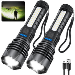 ZioeYiue front view of the two-pack flashlights showing design and size benefit