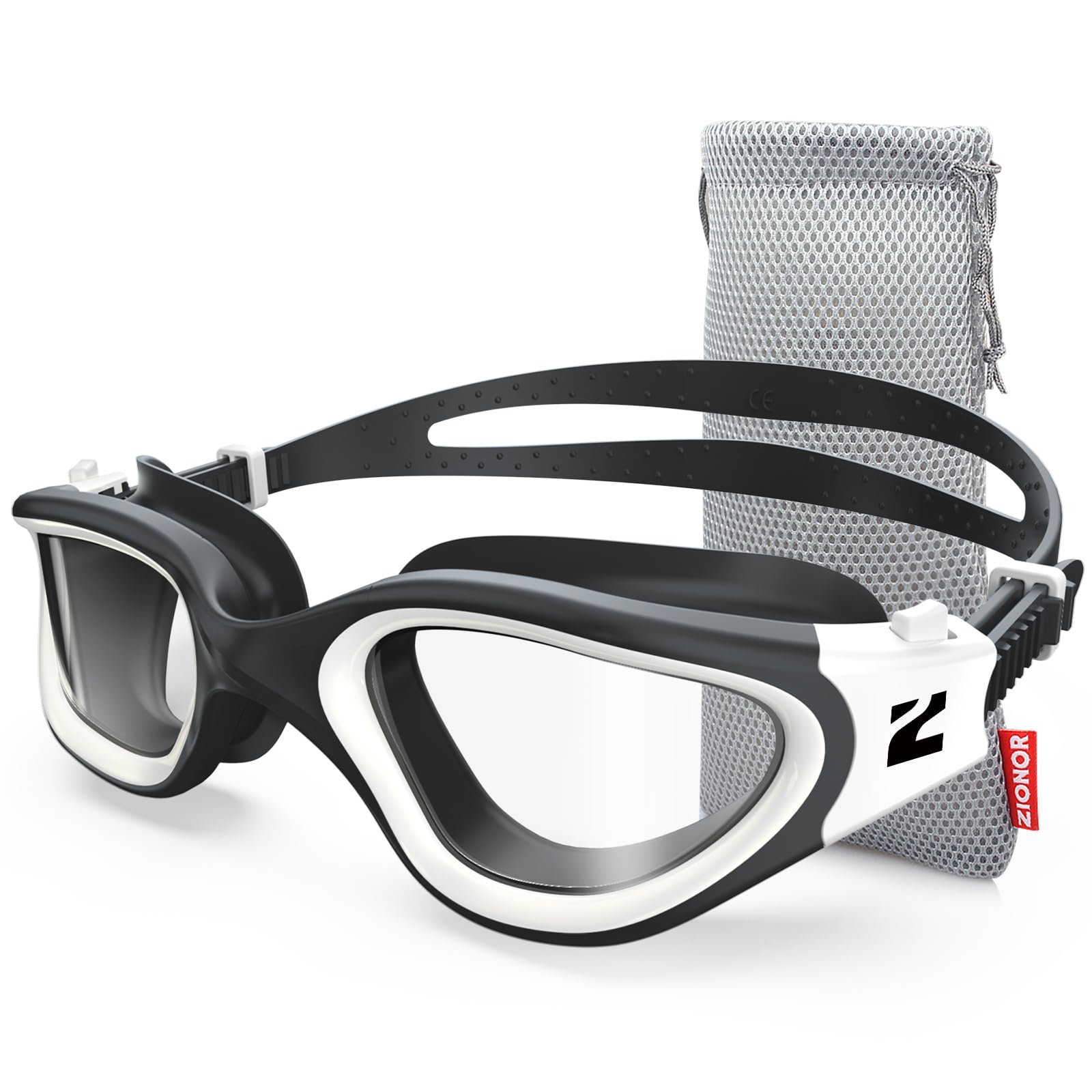 ZIONOR G1 SE front view showing wide clear lens and sleek frame benefit: broad vision