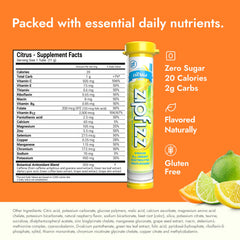 Zipfizz open tube with citrus powder ready to mix for convenience