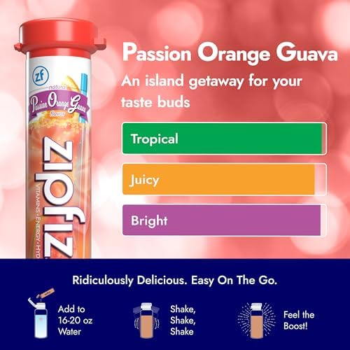 Zipfizz Orange Cream next to a water bottle for scale, brand single-serving size clarity