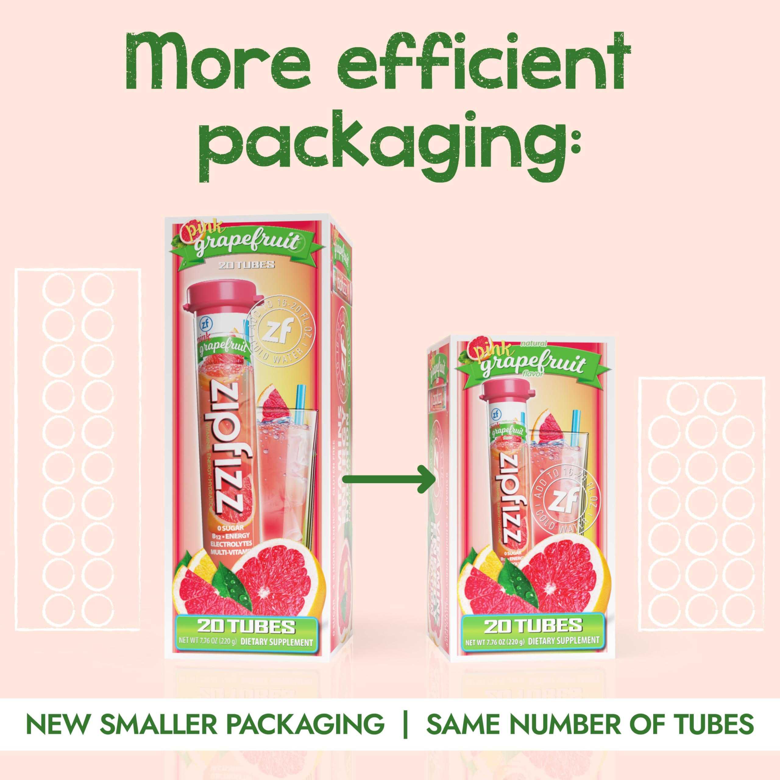 Zipfizz single tube poured out showing powder and quick-mix convenience benefit