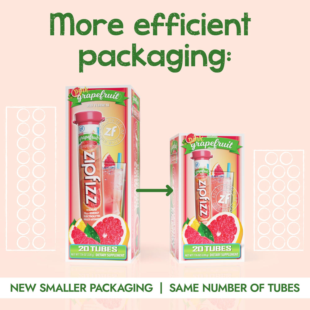 Zipfizz single tube poured out showing powder and quick-mix convenience benefit