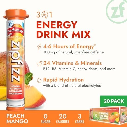 Zipfizz serving in a bottle next to hand for size comparison and convenience