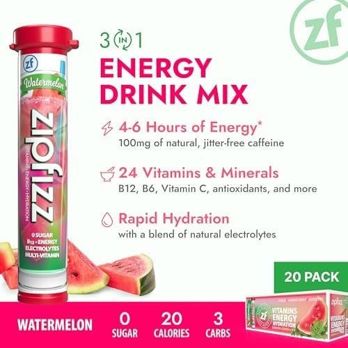 Zipfizz watermelon mixed drink in bottle illustrating fizzy hydration and on-the-go energy