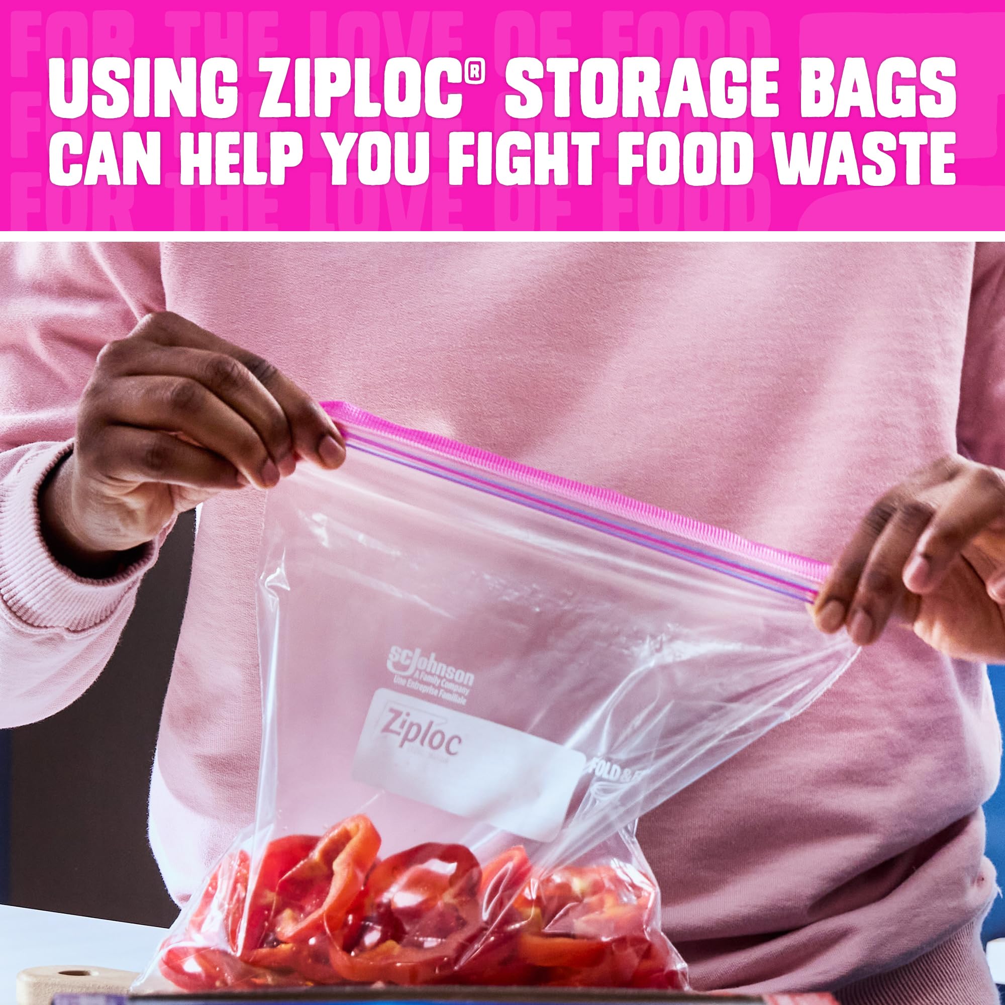 Ziploc quart bag next to a soda can showing size and portioning convenience