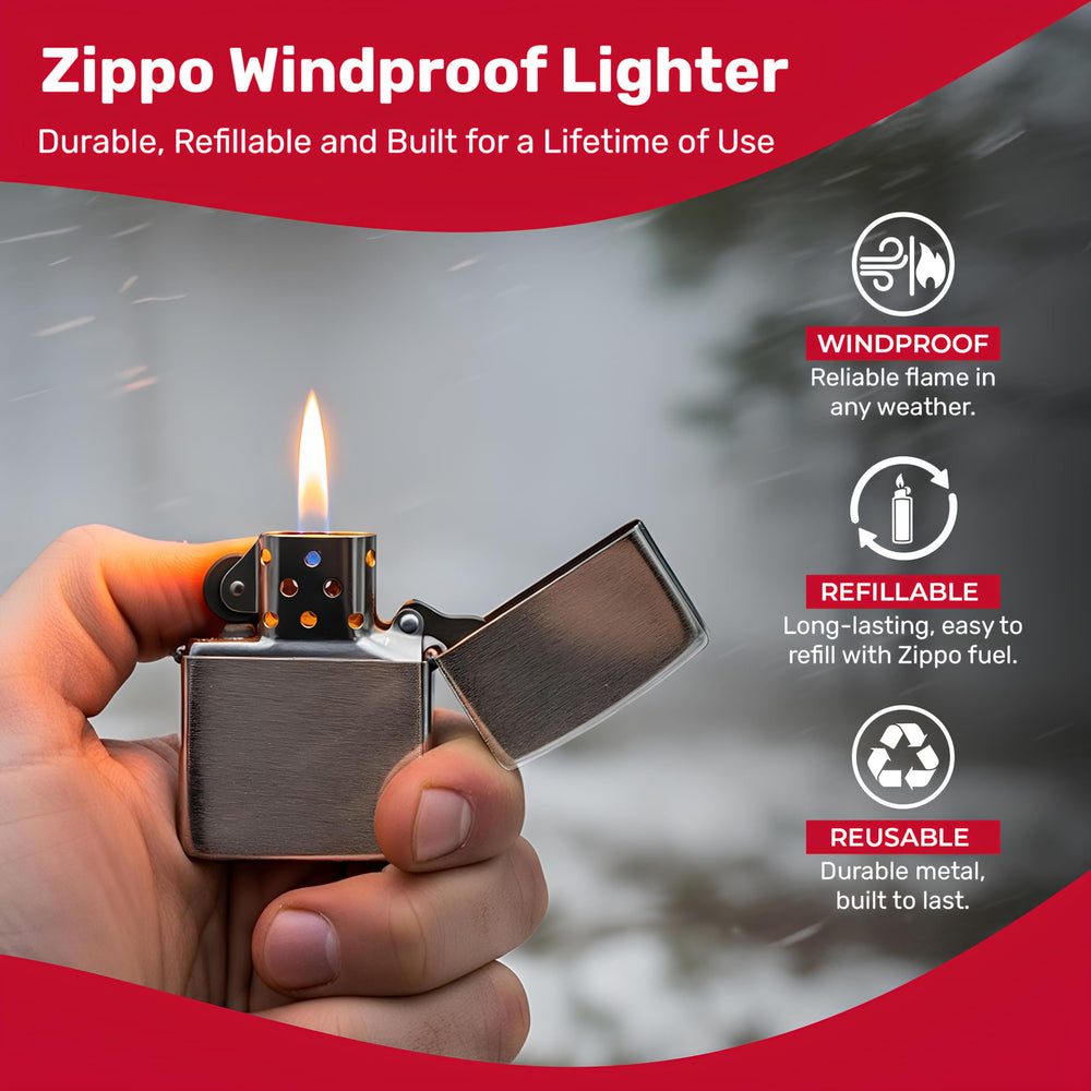 Zippo bottom insert open for refill view demonstrating easy fuel access and maintenance