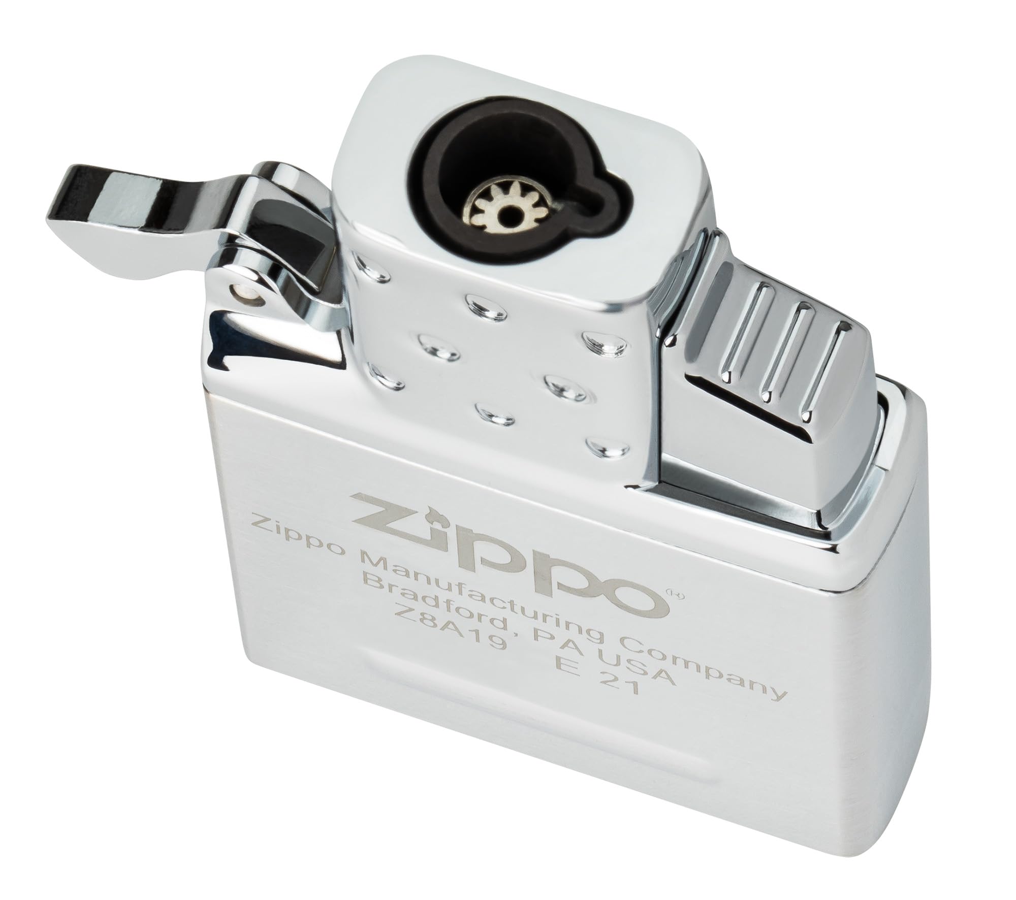 Zippo single torch front view showing insert shape and fit benefit