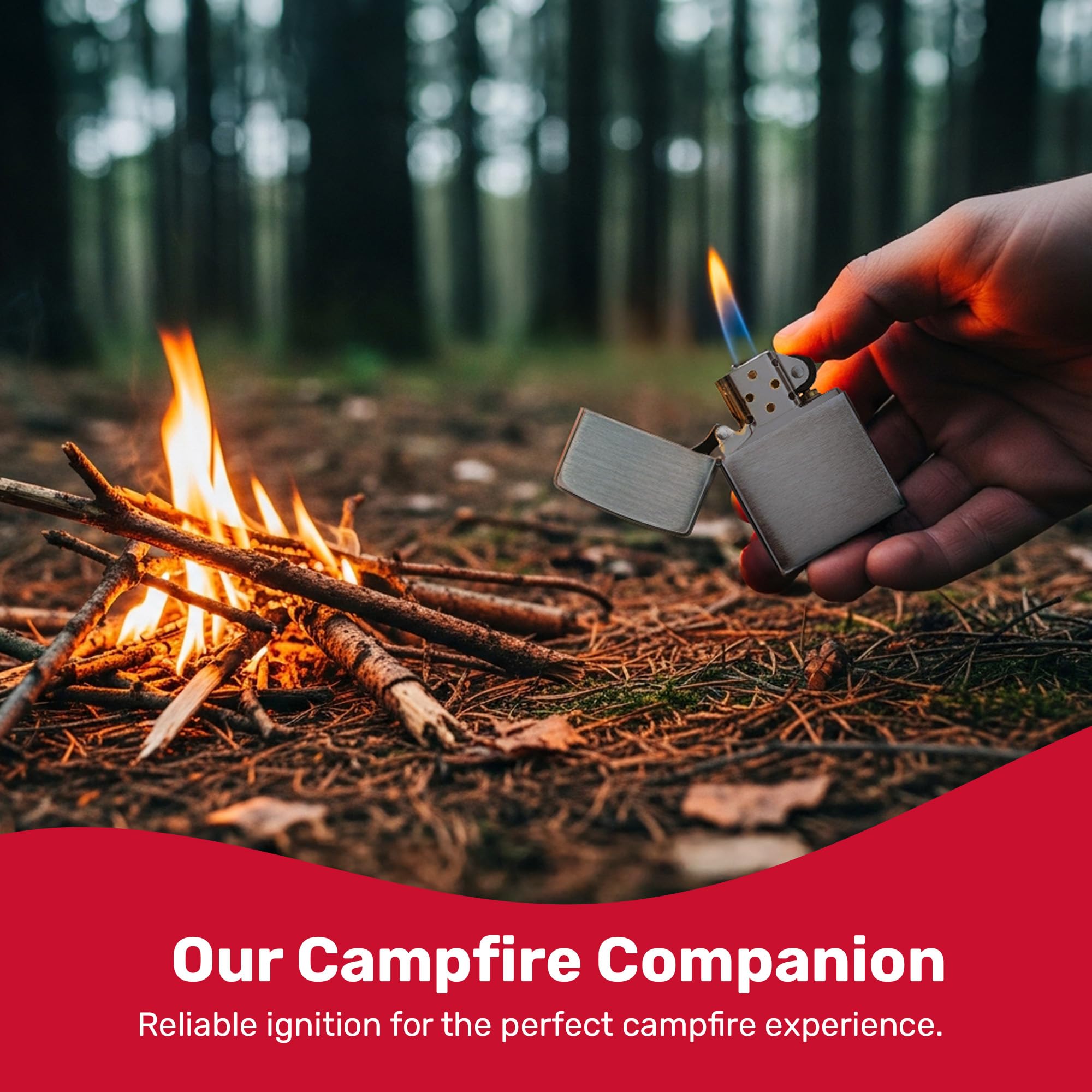 Zippo in hand for scale showing compact size and solid, comfortable grip