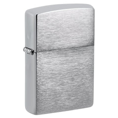 Zippo windproof chimney detail illustrating steady flame performance in breezy conditions