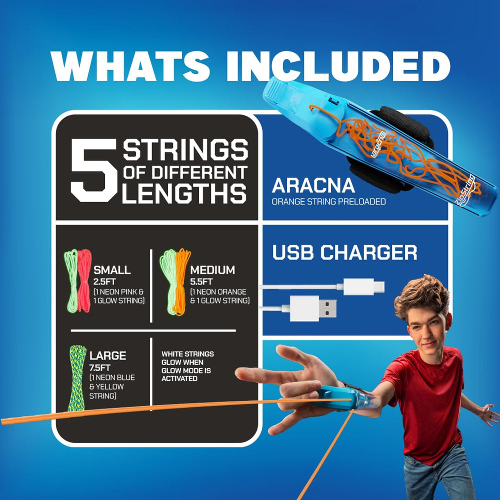 ZipString Aracna held in hand for scale showing lightweight, easy-to-handle design
