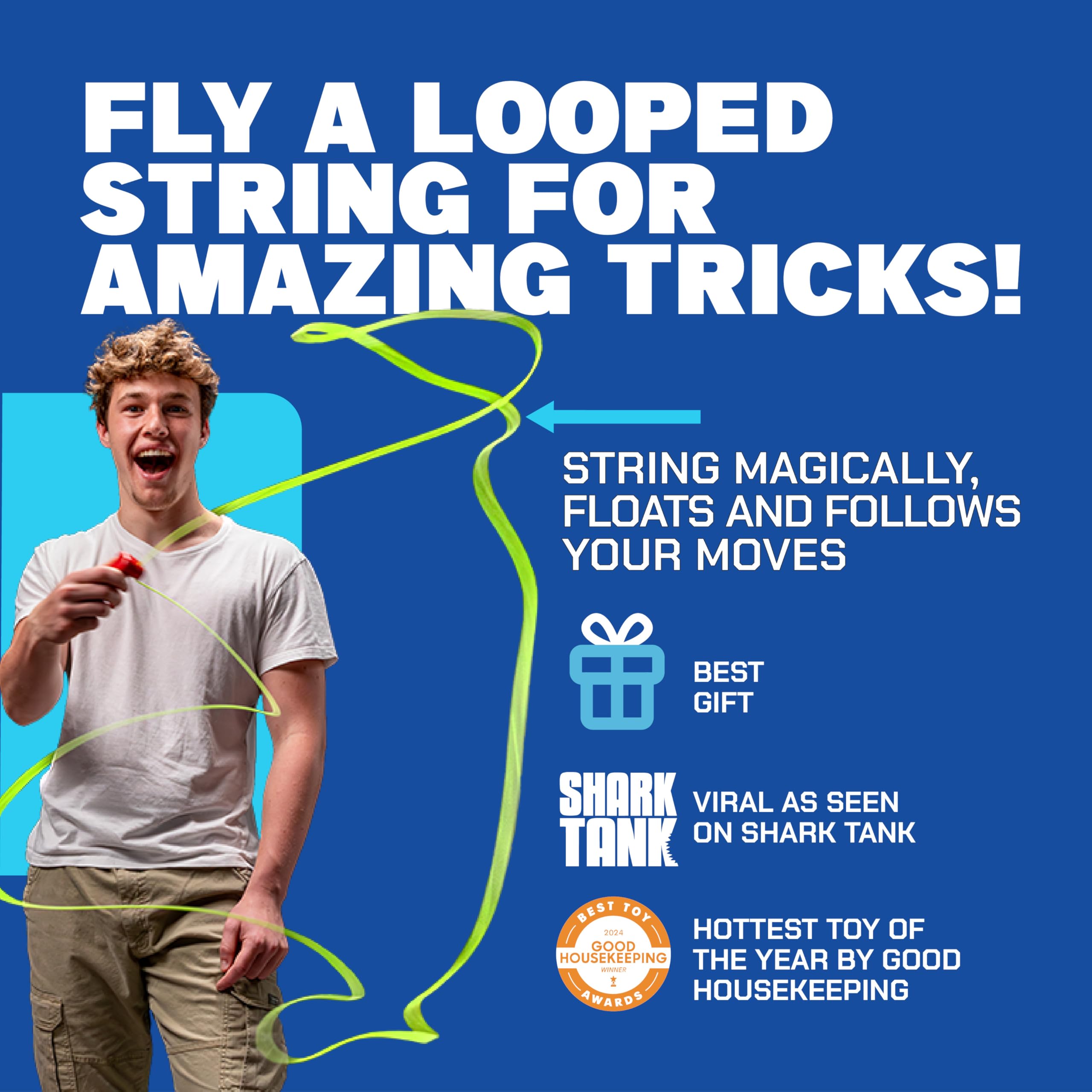 ZipString Bold Blue handle close-up highlighting grip comfort and durable finish