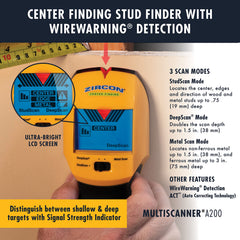 Zircon A200 SpotLite pointer marking a stud location for precise layout