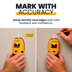 Zircon StudSensor A100 screen showing DeepScan mode for thicker-wall detection