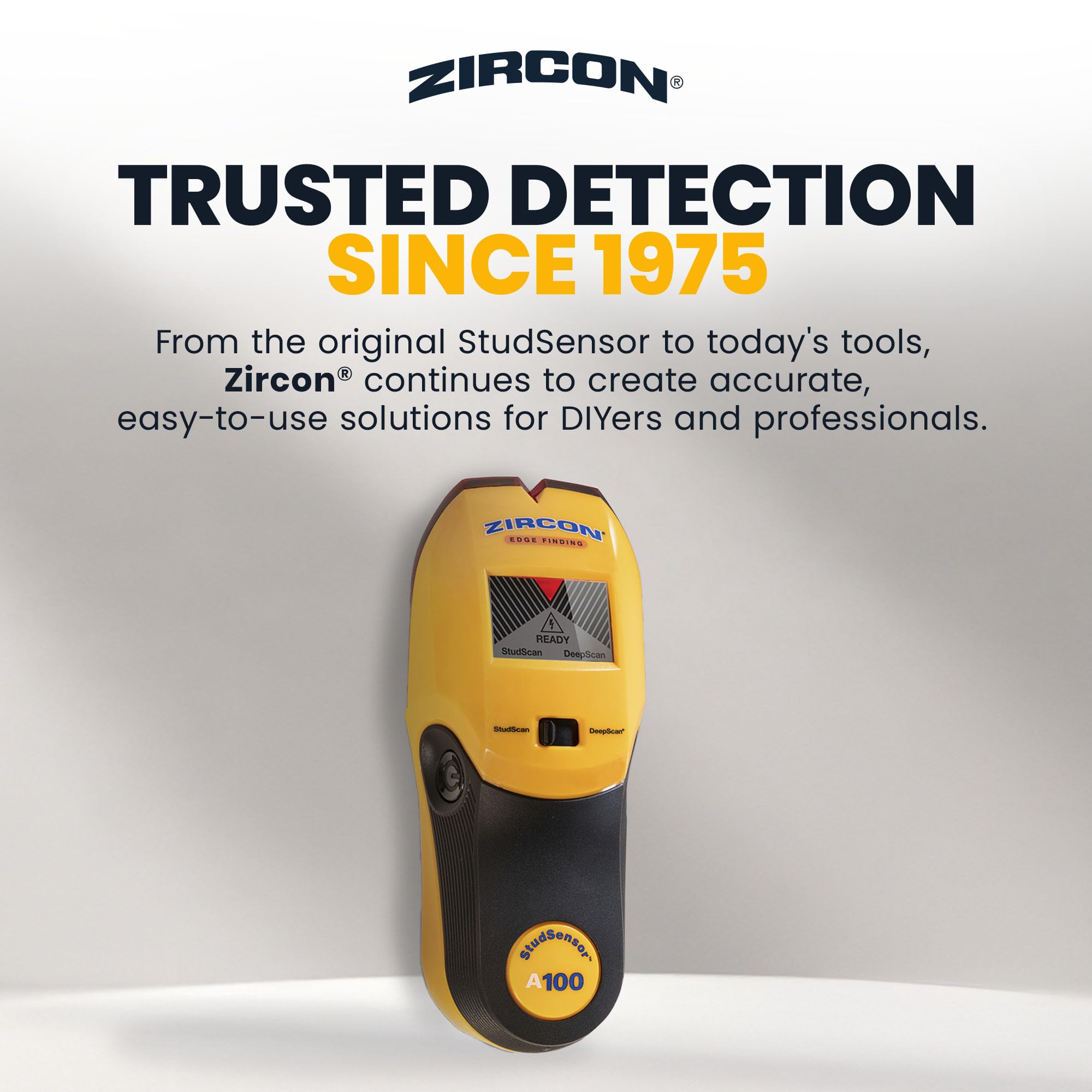 Zircon StudSensor A100 used while hanging a shelf to find secure stud mounting points