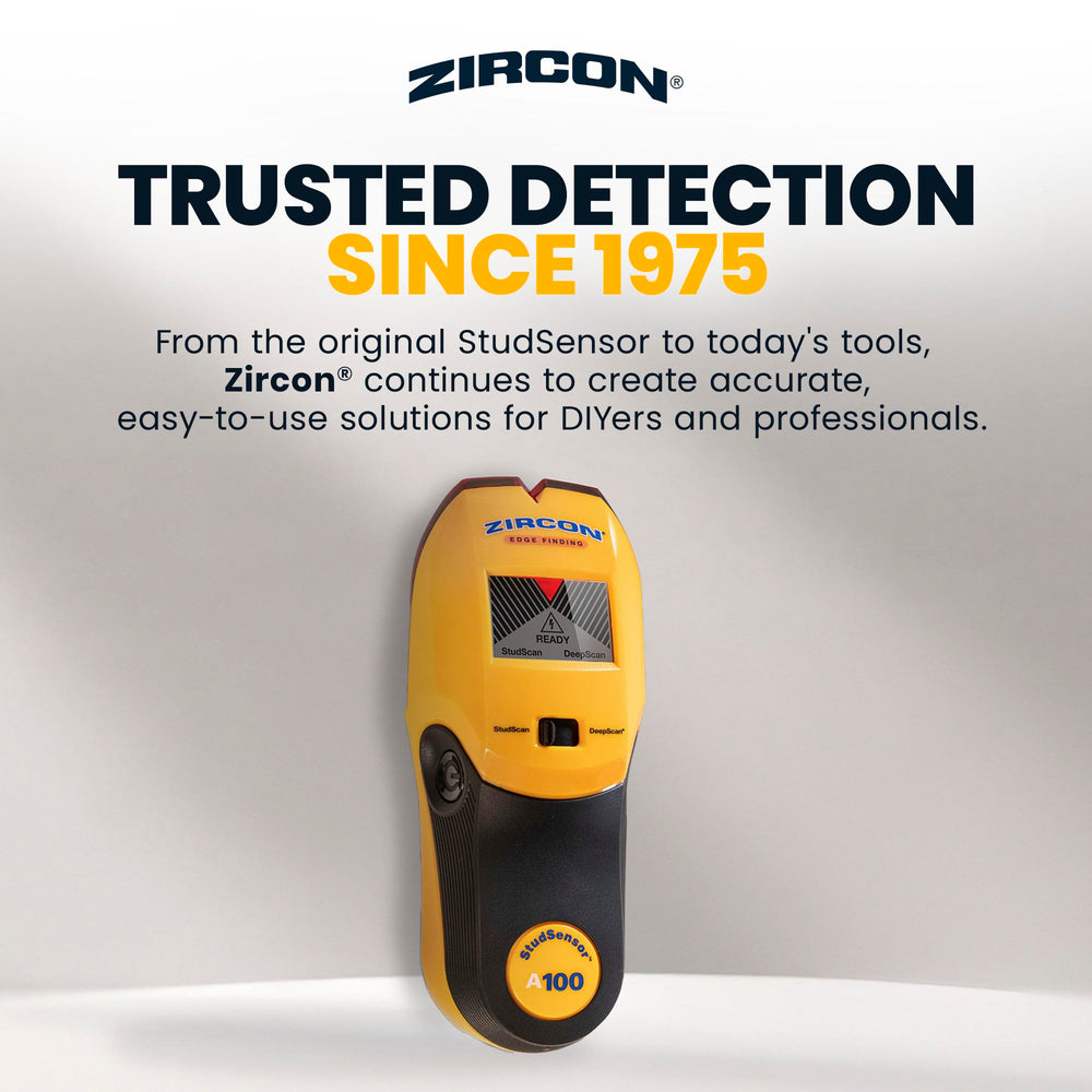 Zircon StudSensor A100 used while hanging a shelf to find secure stud mounting points