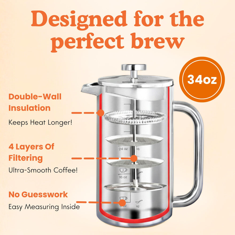 Ziruma measuring marks and included scoop to ensure consistent brew ratios