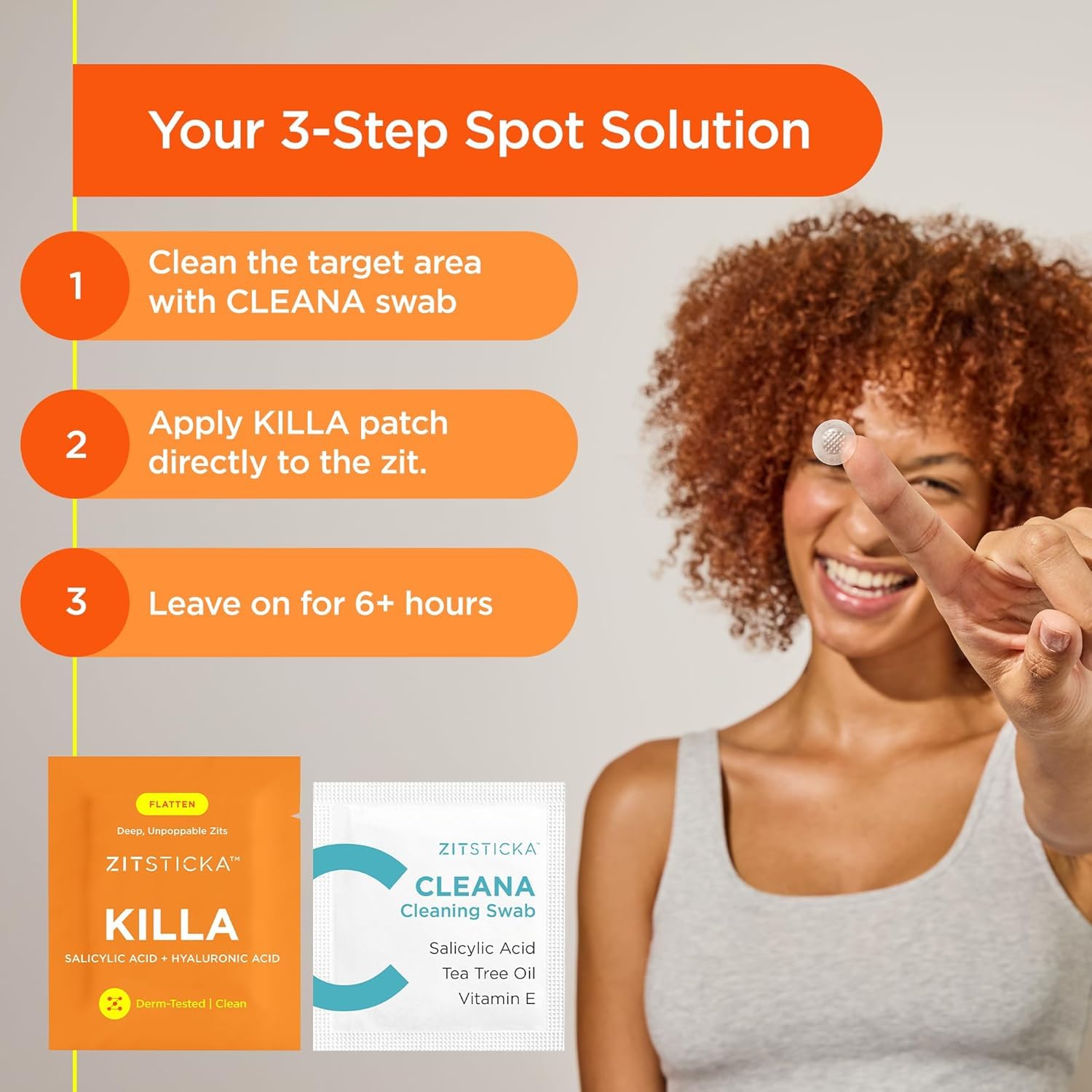 ZitSticka CLEANA priming swab used to prep skin for improved patch adhesion