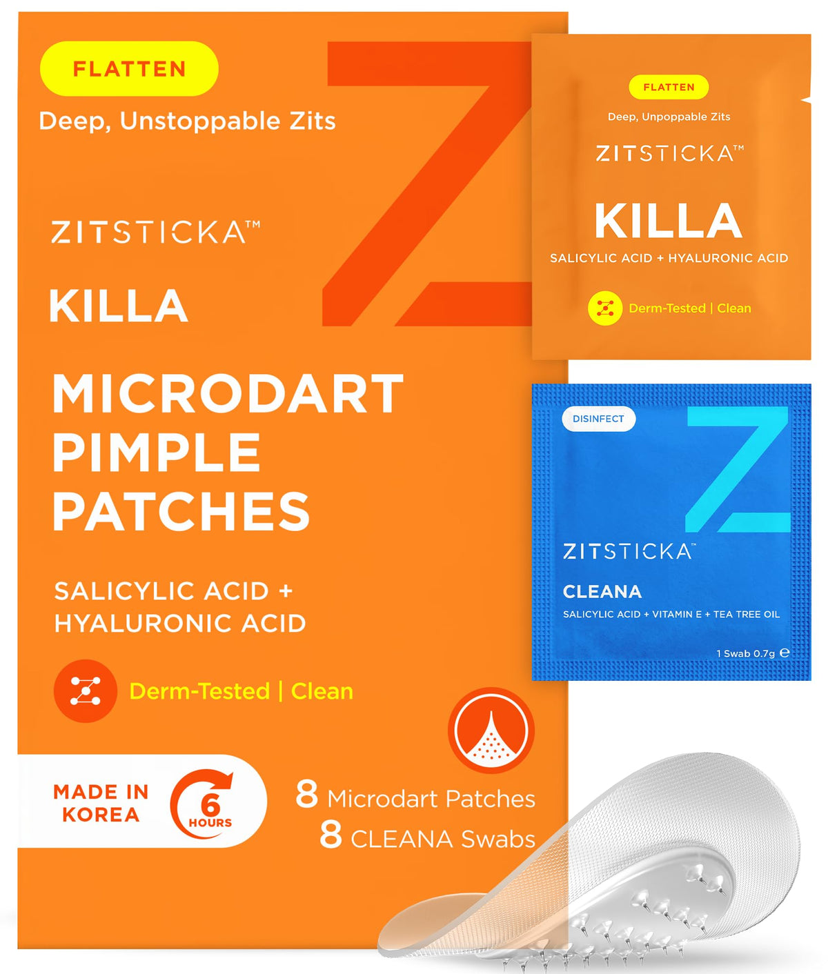 ZitSticka front packaging showing Killa Kit and benefits for fast treatment