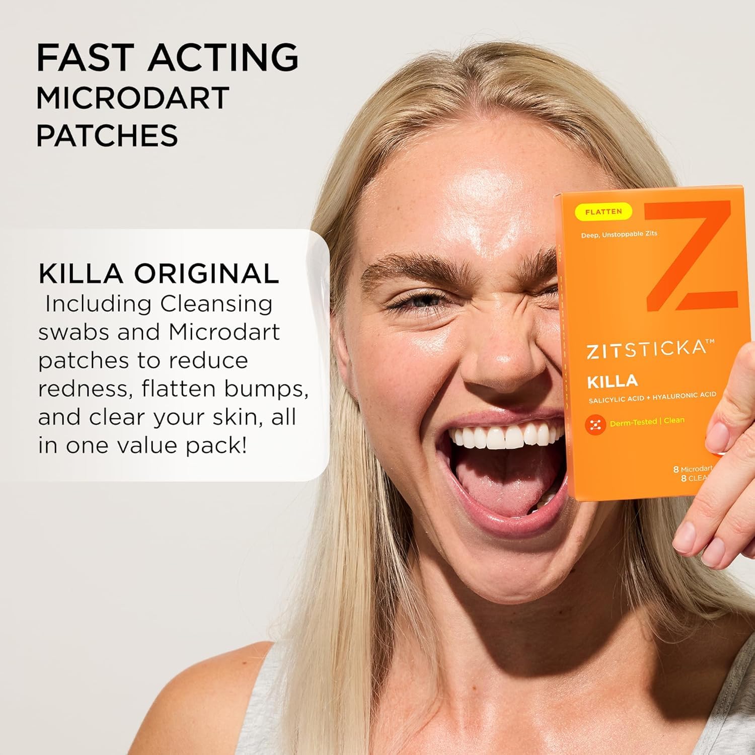 ZitSticka patch applied on cheek demonstrating targeted, low-profile wear