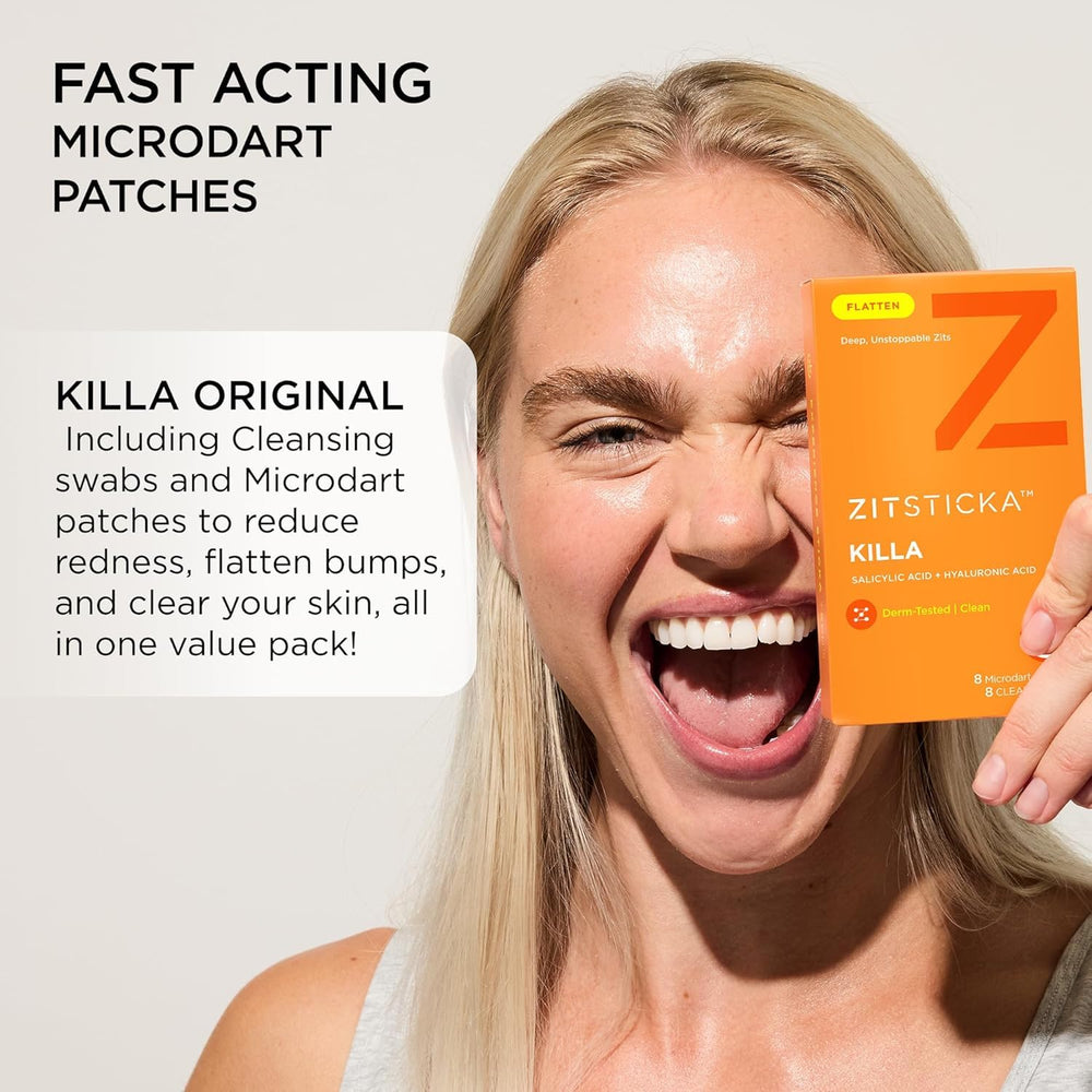 ZitSticka patch applied on cheek demonstrating targeted, low-profile wear