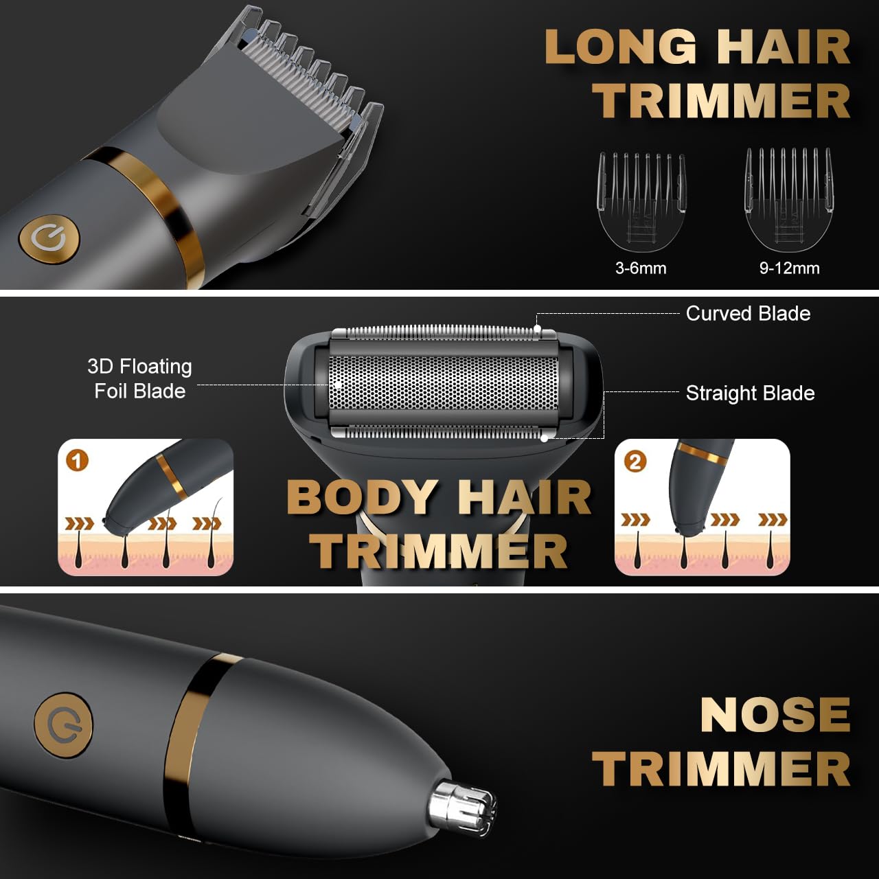 Zivelier comb attachments laid out for versatile body trimming