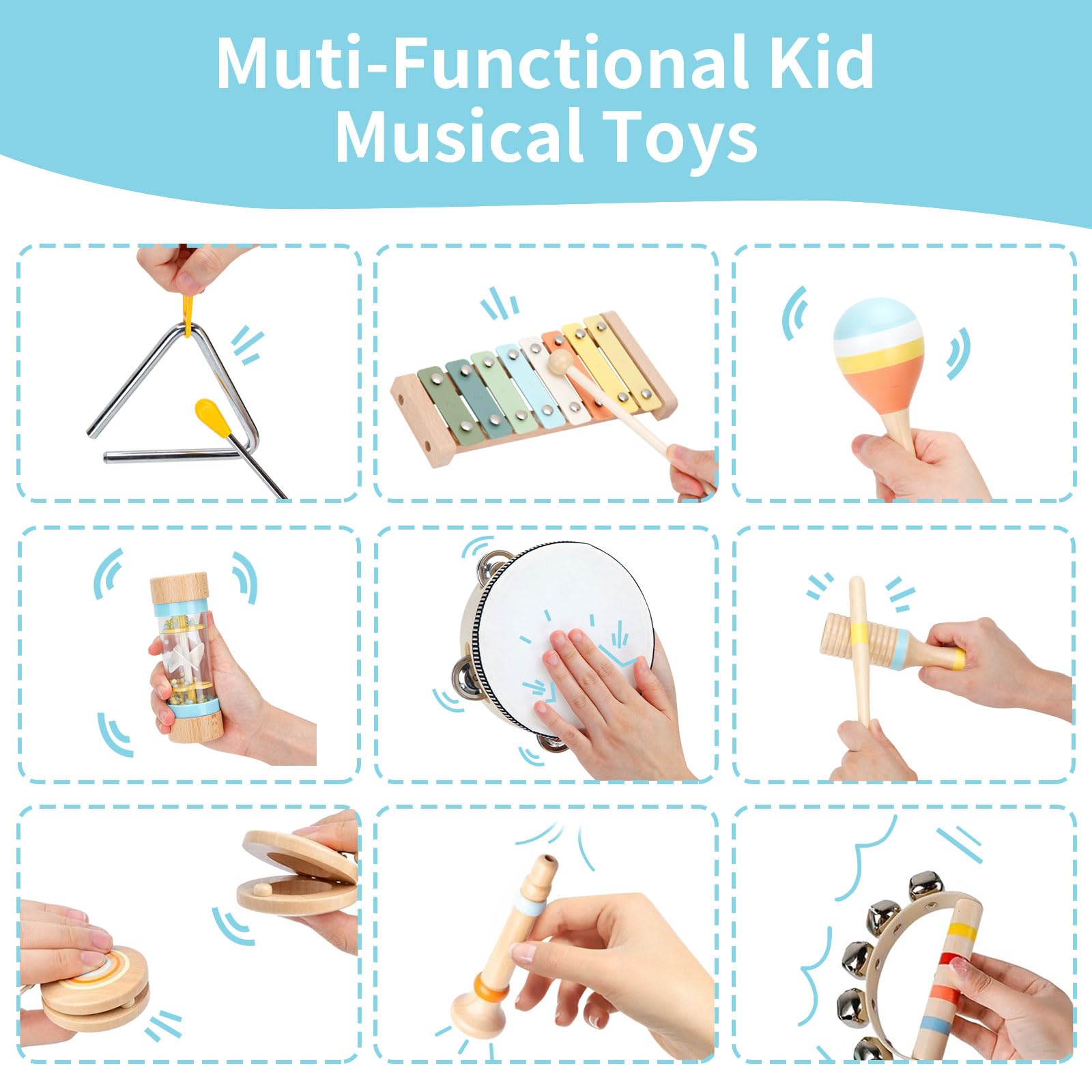 ZJEFUNS xylophone bars with mallet highlighting rhythmic learning benefit