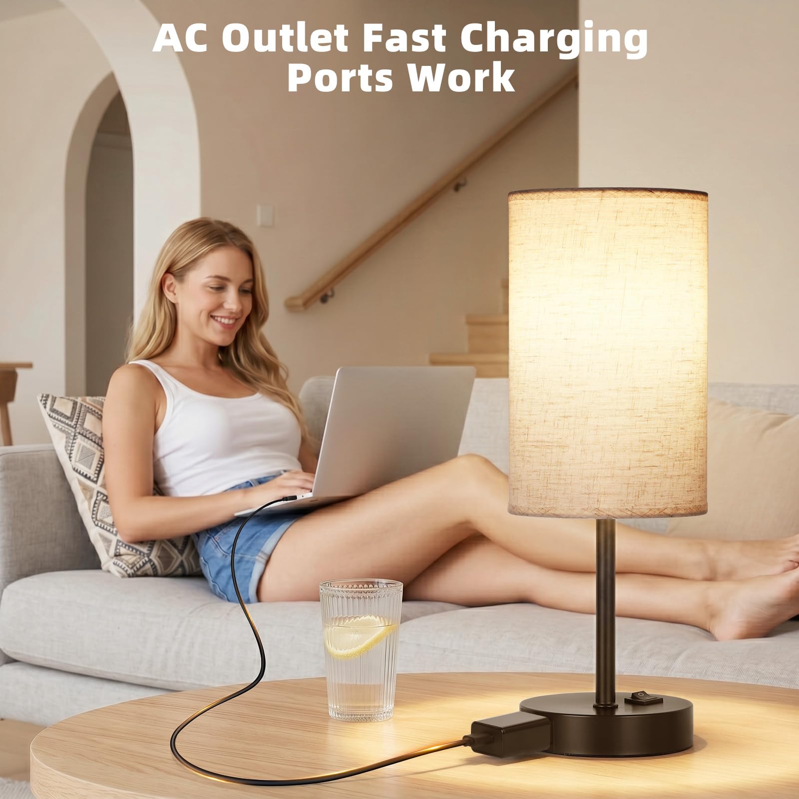 ZJOJO styled bedside pair in bedroom showing coordinated ambient lighting