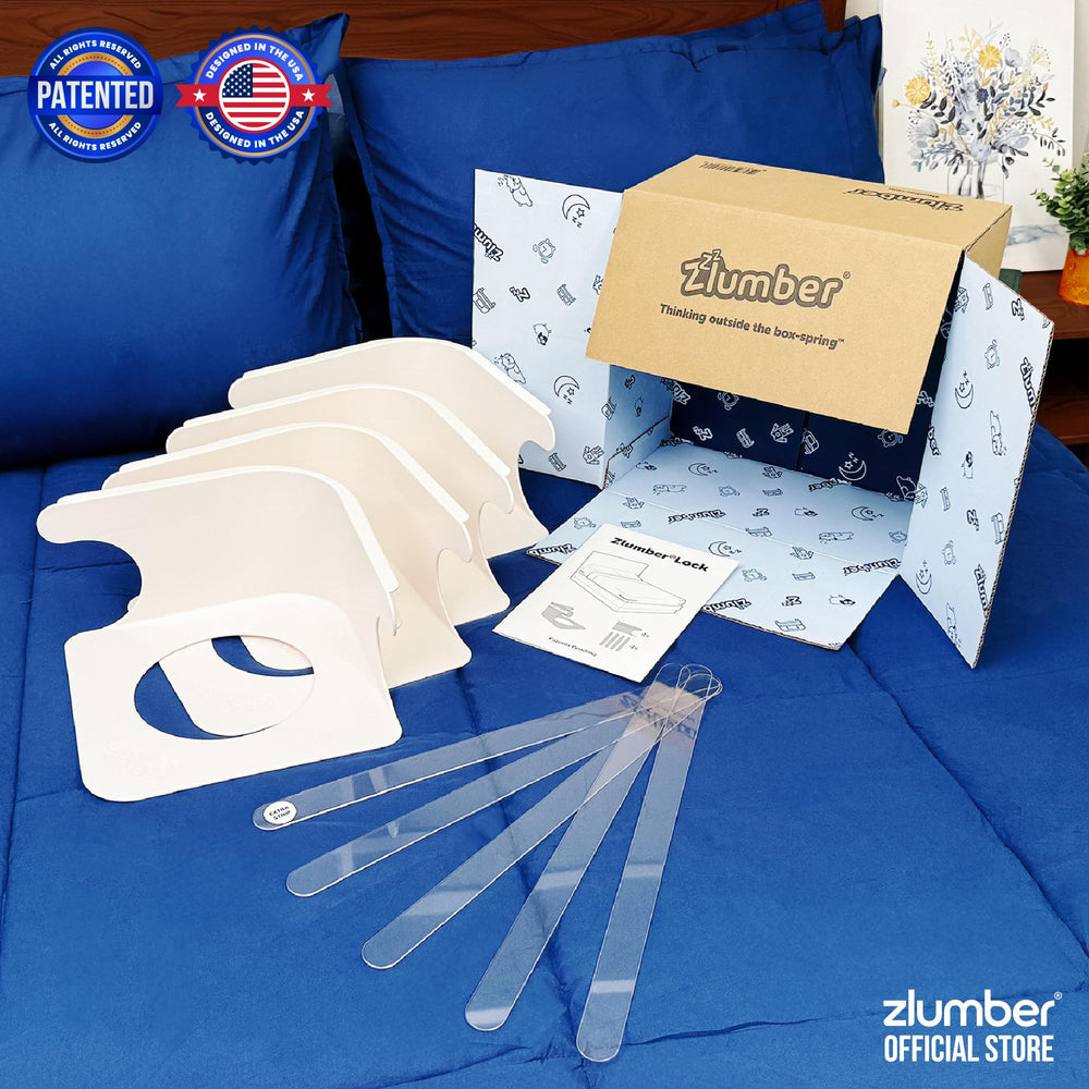 ZlumberLock on made bed in bedroom setting for tidy sleep-ready appearance